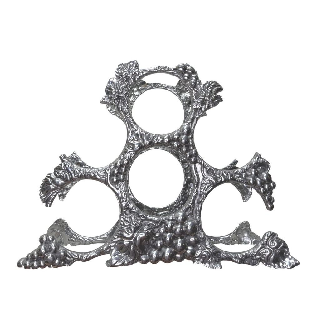 2004 ARTHUR‎ COURT Cast Aluminum
Grapes 6 WINE BOTTLE Rack Holder
Retired 11.5"